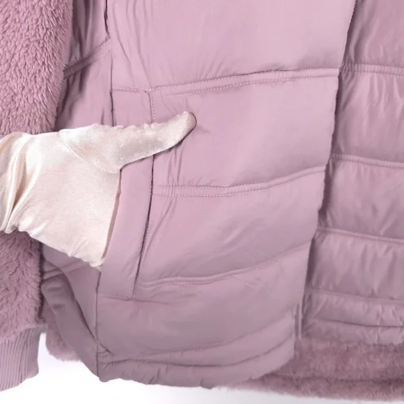 NWT BERNARDO Light Weight Faux Fur Puffer Full Zip Combo Jacket LilacHaze MEDIUM - Picture 9 of 16